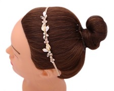Alloy Gold Leaf Crystal Pearl Crystal Bead Hair Band Hair Hoop Headband Headdres