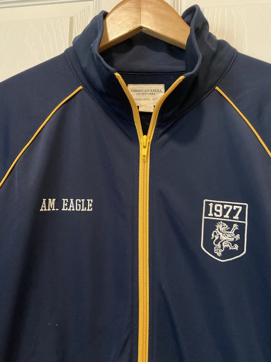 Vintage Y2K American Eagle Men's L Navy Blue Full Zip