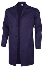 Qualitex Herren Berufsmantel blau weiss Arbeitskittel Laborkittel Mantel basic