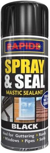 Black Leak Stop Spray Seal DIY Waterproof Sealant Mastic Gutter Home Pipe 300ml - Picture 4 of 10