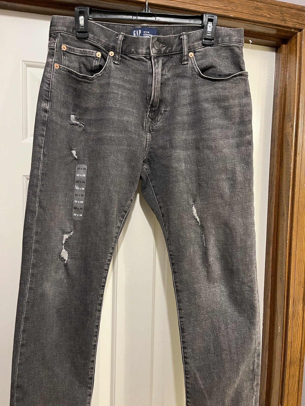 GAP Denim Straight Taper Jean Black Grey 32x 28 New Men image 4