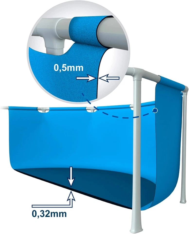 Intex Pool Metallrahmen , Blau, Rundrohr (ø) 3,66 x (h) 0,76m - Bild 4 von 4