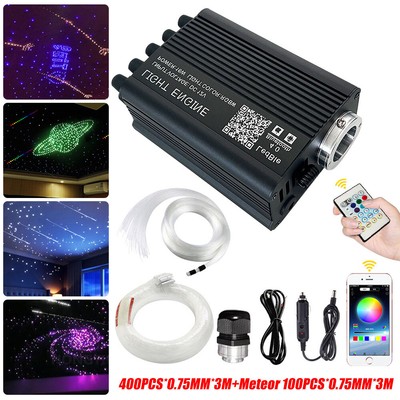 100-600Pc Car Meteor Star Light Kits Roof Twinkle Ceiling Light Fiber Optic 16W