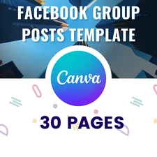 Facebook Group Posts Canva Template Email Delivery Digital Download Easy Edit