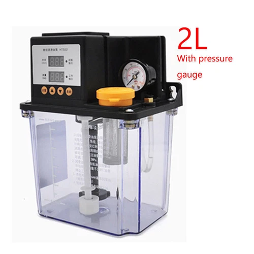 2L Automatic Electric Lubrication Pump Oiler Oiling Pumps w/ Pressure Guage 220V - Bild 2 von 6