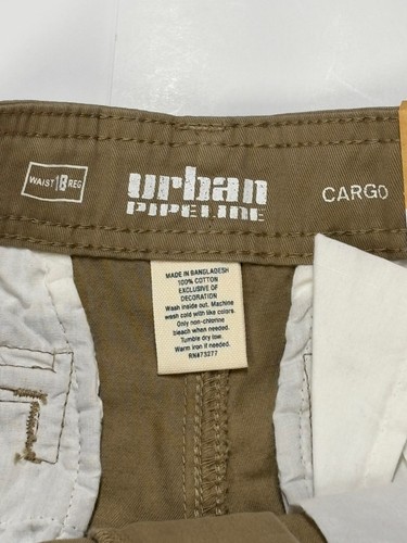 NWT Urban Pipeline Max Wear Boys Youth Khaki Cargo Shorts Adjustable Waist Sz 18 - Picture 3 of 12