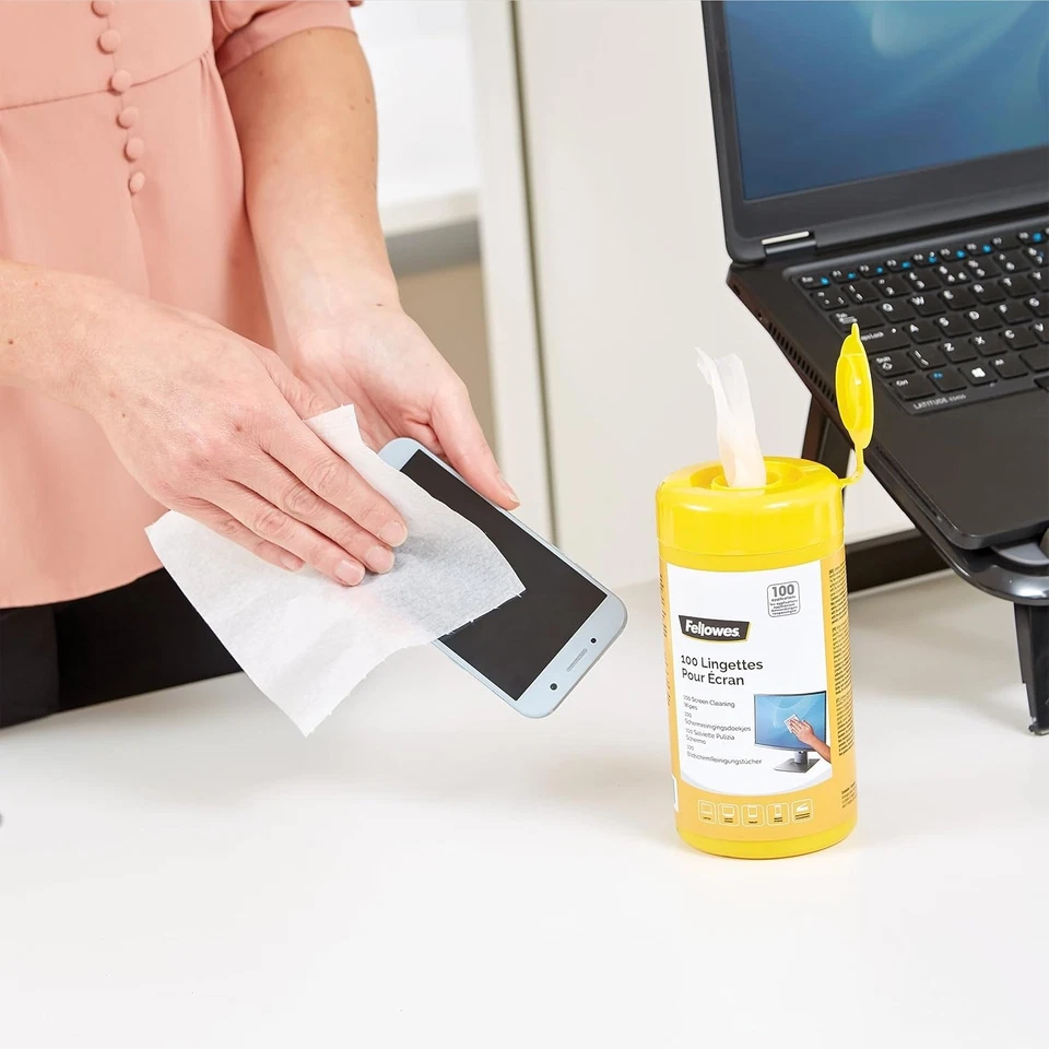 Fellowes 100 Screen and Keyboard Wipes Tub for Home and Office -Fast Delivery UK - Image 3 of 4