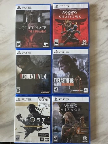 PS5 Game Lot: Assassin's Creed  Shadows, Resident Evil 4, Ghost of Tsushima