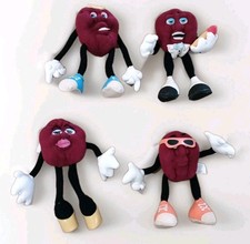 Vintage Applause 1988 California Raisins Figures Plush Lot Of 4 Stuffed Toys