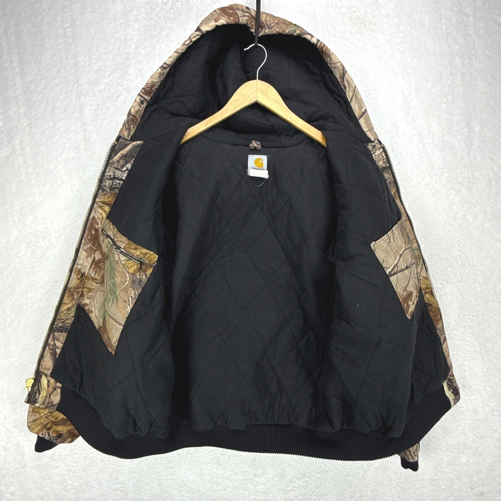 Carhartt Active Hunting Jacket Quilt Lined Mens XL J221 CAP Camo Logo EUC image 3