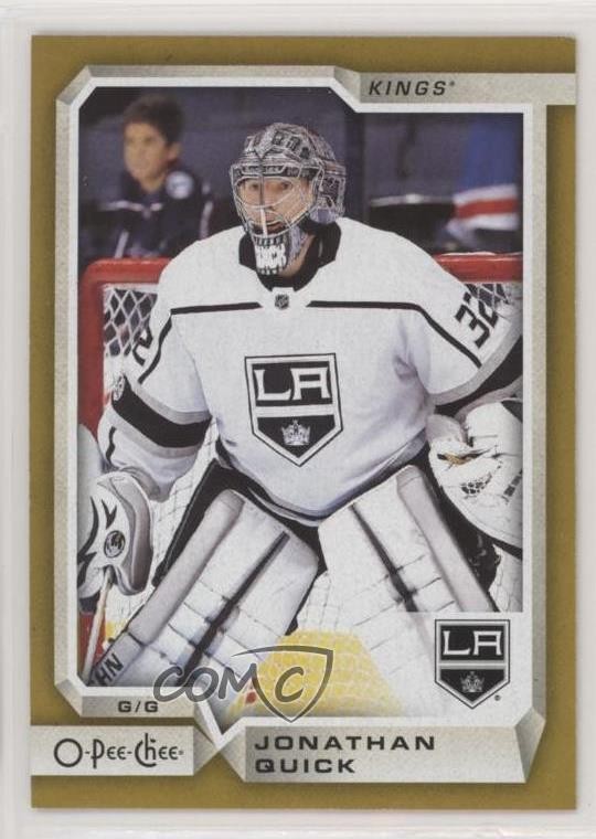 2018-19 O-Pee-Chee Glossy Gold Border Jonathan Quick #103 4c6