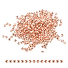 PATIKIL 2mm Gold Filled Spacer Beads for Jewelry Making 100 Pack Rosegold