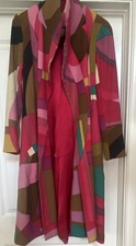 Vintage Tracy Reese Geometric Colorblock Overcoat Size 2