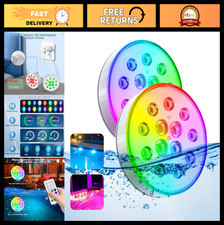 Rechargeable Submersible LED Pool Lights with Remote - IP68 Waterproof, 16 Color
