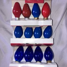 Red  Blue Incandescent C7 Replacement Christmas Bulbs