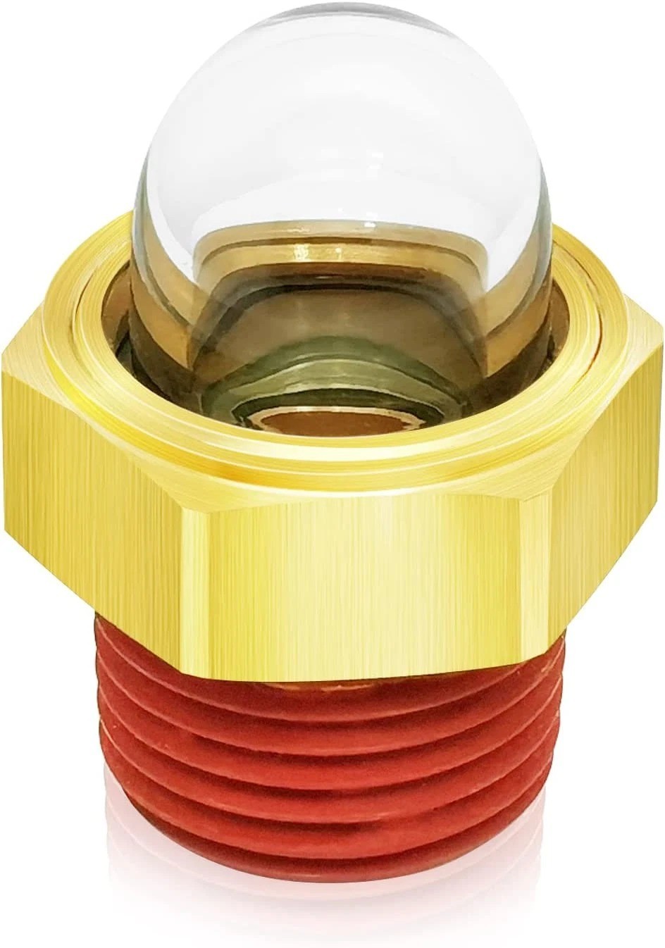 Oil Sight Glass 1/2 Npt Hex Brass Liquid Level Gauge Indicat