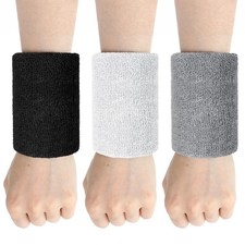 6 Pack Cotton Elastic Wrist Sweatbands for Men Women 4 Inch Gymnastics Wristb...