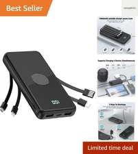 Portable Charger with Built in Cables,High Speed Power Bank 10000mAh Travel B...