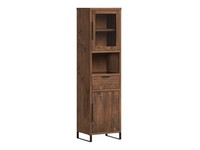 Woodkings Vitrine Sydney Holz Pinie 50X185Cm Hochschrank Glasschrank Holzschrank