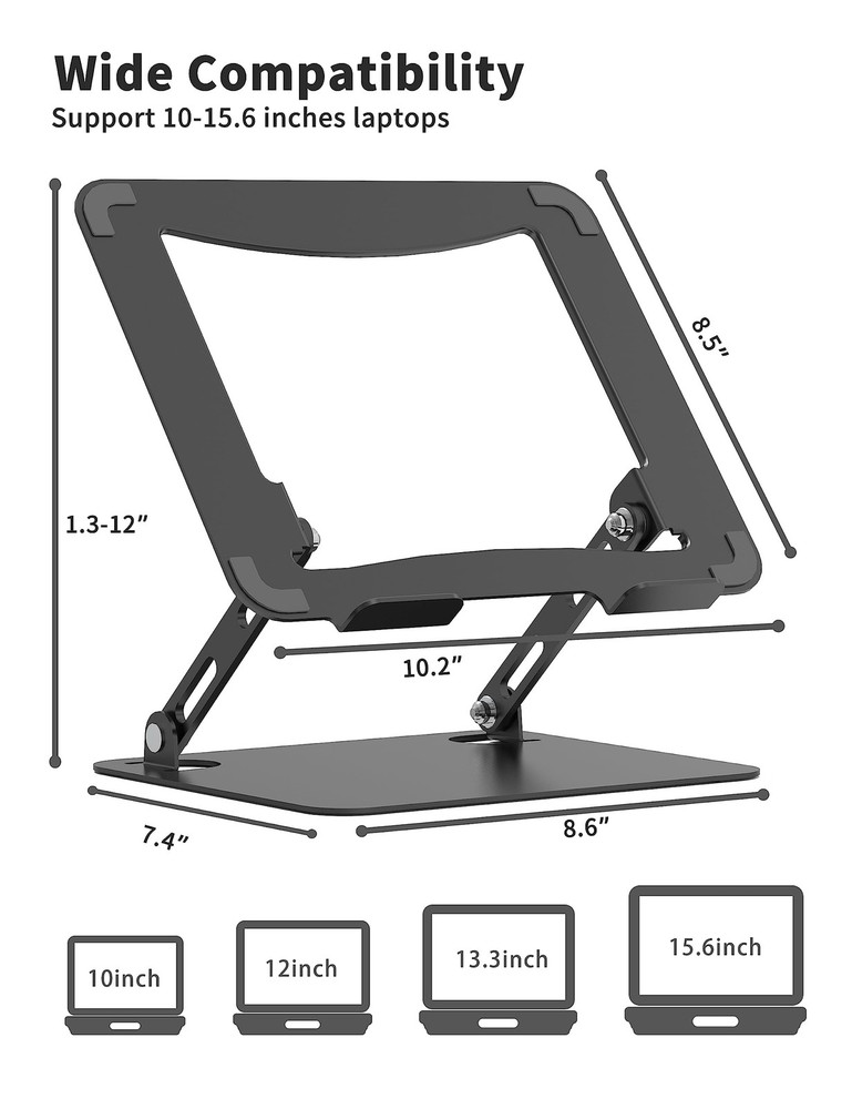 Adjustable Portable Laptop Stand for Desk with Ergonomic Design