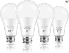 Light Bulbs, 100 Watt Equivalent A19, 5000k Daylight White 4 Count Pack of 1 