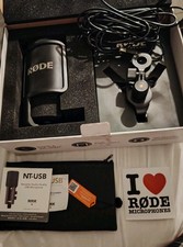 R�DE RODE NT-USB Professional Condenser Microphone, Tripod & Pop Shield. Boxed.