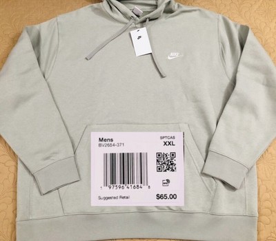 LAST LEFT.NEW MEN XXL NIKE NSW CLUB FLEECE PULLOVER HOODIE SWEATER .JADE HORIZON