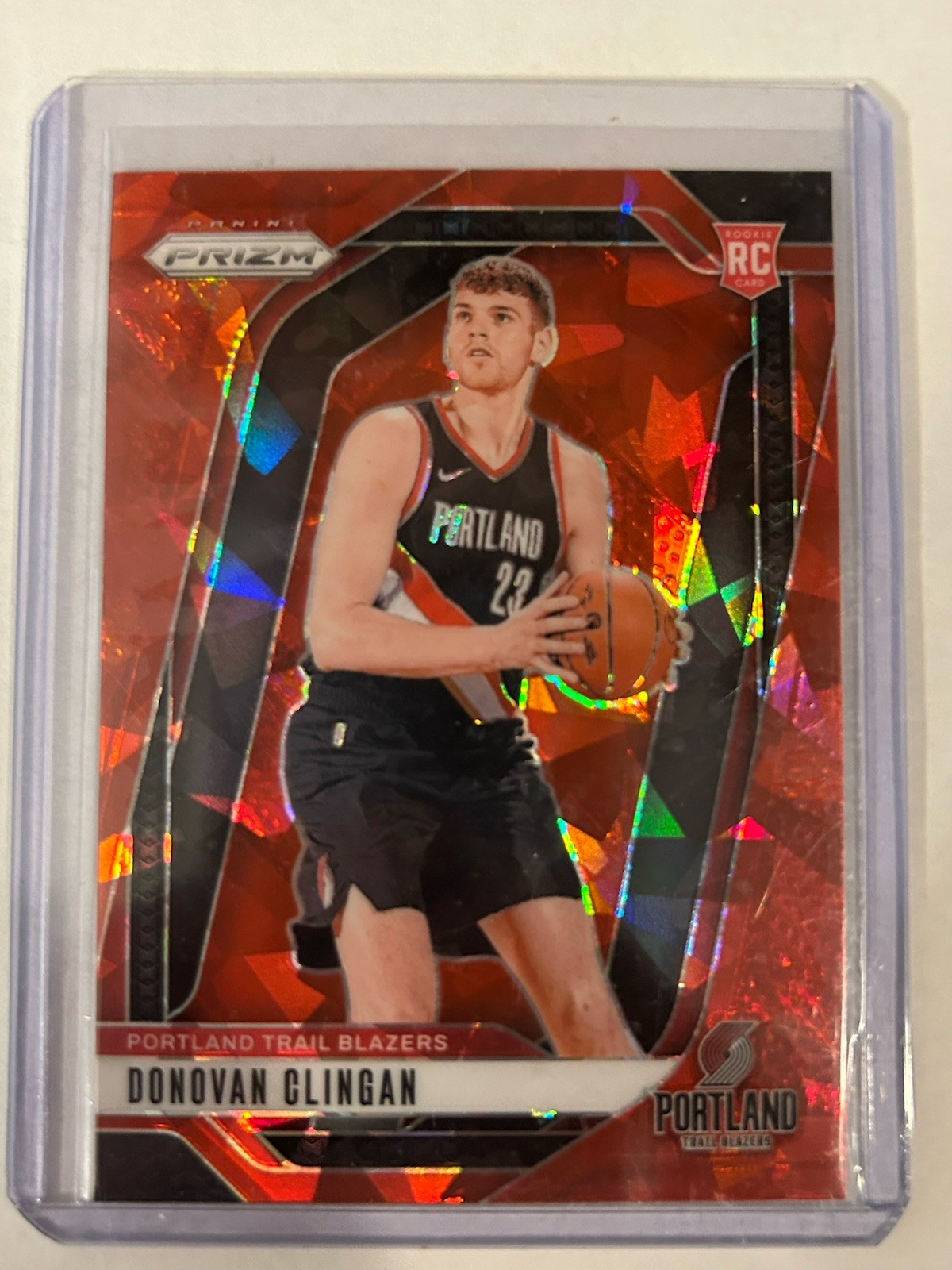 2024-25 Prizm RC RED Cracked Ice DONOVAN CLINGAN #221 Rookie