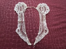 Antique Handmade Ivory Lace Collar Ornate Pattern              J101