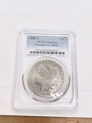 1886 S Morgan Silver Dollar PCGS VG details