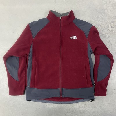 Vintage Y2K North Face Summit Series Burgundy Fleece Gray Jacket Size Large 