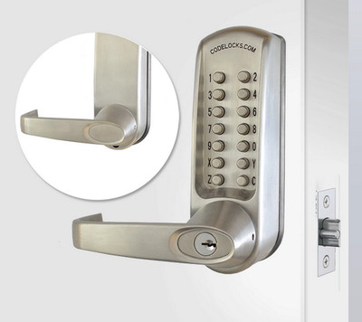 Digital Tastatur Türschloss Mechanisch Code Schloss Griff Codelocks CL610 Gebürstet St.