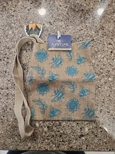 Burlap Shoulder/Messenger Bag Juncture Bee Print