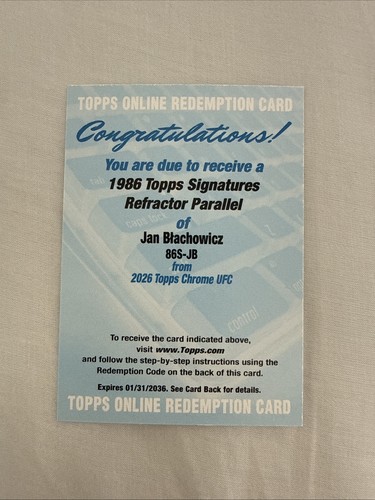 Jan Blachowicz 1986 Topps Signatures Refractor Parallel 2026 Topps Chrome UFC SP