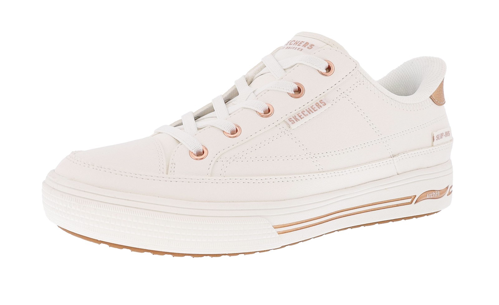 SKECHERS WOMEN'S SLIP-INS:ARCH FIT ARCADE-CATCH YA THERE 177218/WHT WALKING SHOE