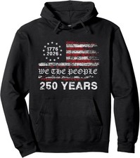 250 Years 1776 Semiquincentennial Birthday Flag Unisex Hooded Sweatshirt