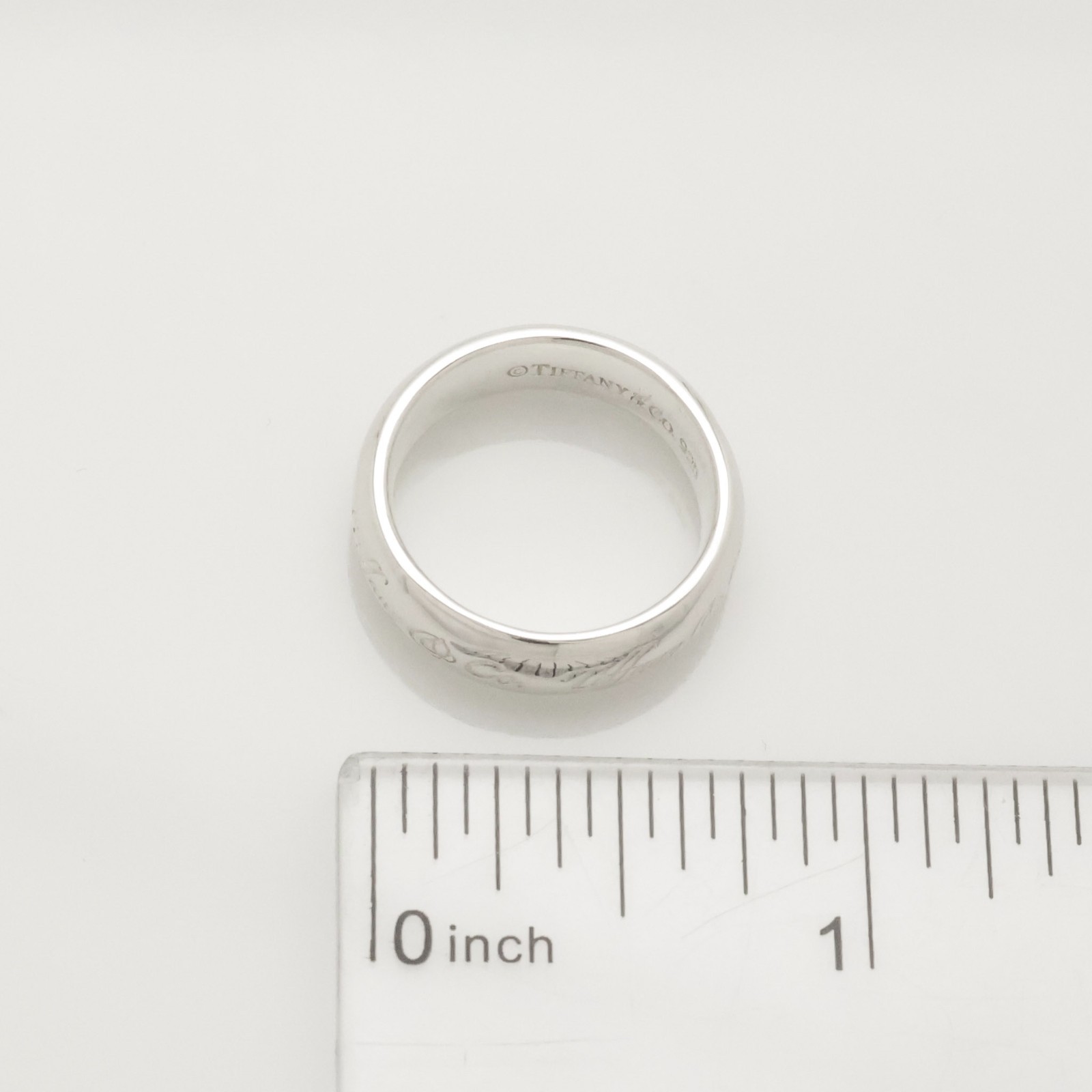 Authentic Tiffany & Co. Notes Script Wide Band Ri… - image 11