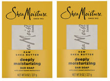  Pack of 2  SheaMoisture Bar Soap Raw Shea Butter Moisturizing Bar Soap, 8 oz