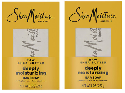 ( Pack of 2 ) SheaMoisture Bar Soap Raw Shea Butter Moisturizing Bar Soap, 8 oz