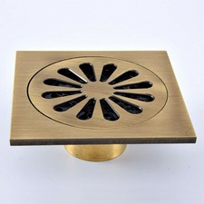 Antique Brass Square Floor Waste Grates Bathroom Shower Drain Floor Drain U