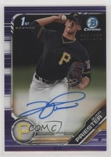 2019 Bowman Draft Chrome Pick Purple Refractor /250 Quinn Priester Auto sa3