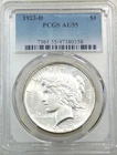 1923-D Peace Silver Dollar PCGS AU55 Frosty Luster PQ New Holder #R254C