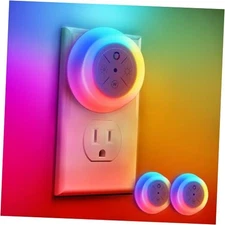  Night Lights Plug Into Wall, Dusk to Dawn Sensor, 2 Pack,12-Color NL607B