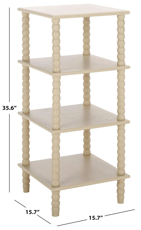 Home Collection Dilyn Sand 4-Tier Shelving Unit Etagere Bookshelf - Image 4 of 4