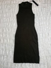 House of Harlow 1960 Dark Green Sleeveless Mock Neck Sweater Bodycon Dress XS