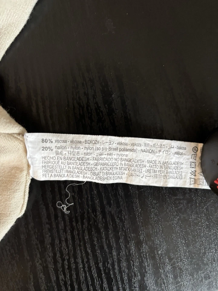 Zara Mens Knit Pullover Sweater Shirt Size L Beige Short Sleeve Mock Neck Jumper - Image 3 of 3