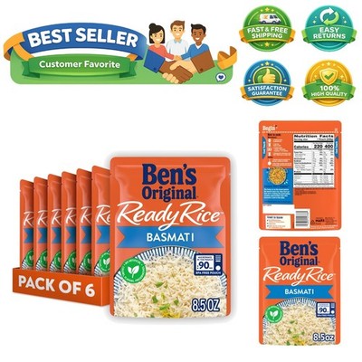 Ready Rice Basmati Rice, Easy Side Dish, 8.5 oz Pouch Pack of 6