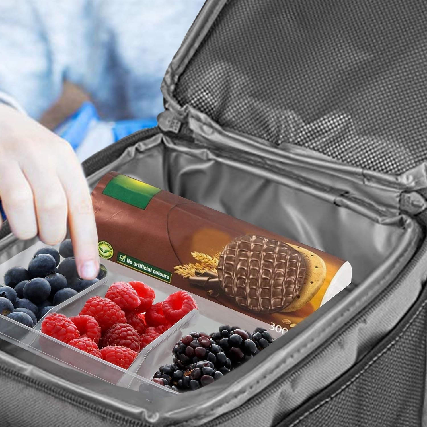 PURPLE Insulated  Lunch Bag with 3 BPA-Free Containers Keeps Food Fresher