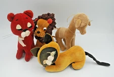 Dakin Dream Pets Small Vintage: Two Cats, Pony, Lion