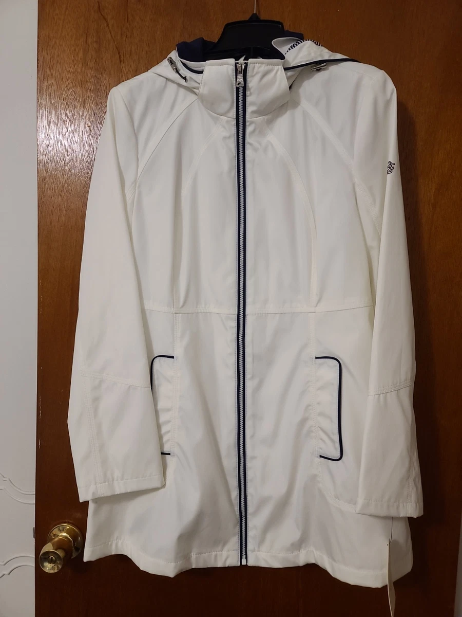 Jessica Simpson Giacca da donna in Softshell impermeabile, con volant sul retro, con cappuccio, da donna, taglie S-XL, Melanzana, X-Large